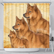 Lovely Finnish Spitz Print Shower Curtains-Free Shipping - Deruj.com