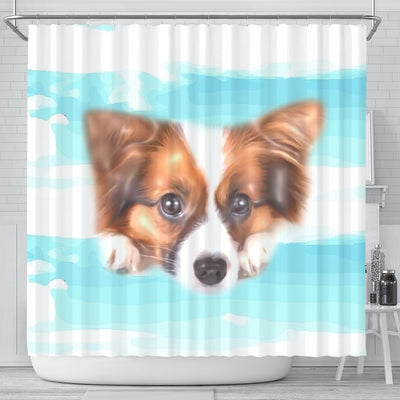 Papillon Dog Print Shower Curtain-Free Shipping - Deruj.com