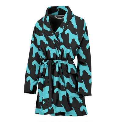 Lakeland Terrier Dog Pattern Print Women's Bath Robe-Free Shipping - Deruj.com