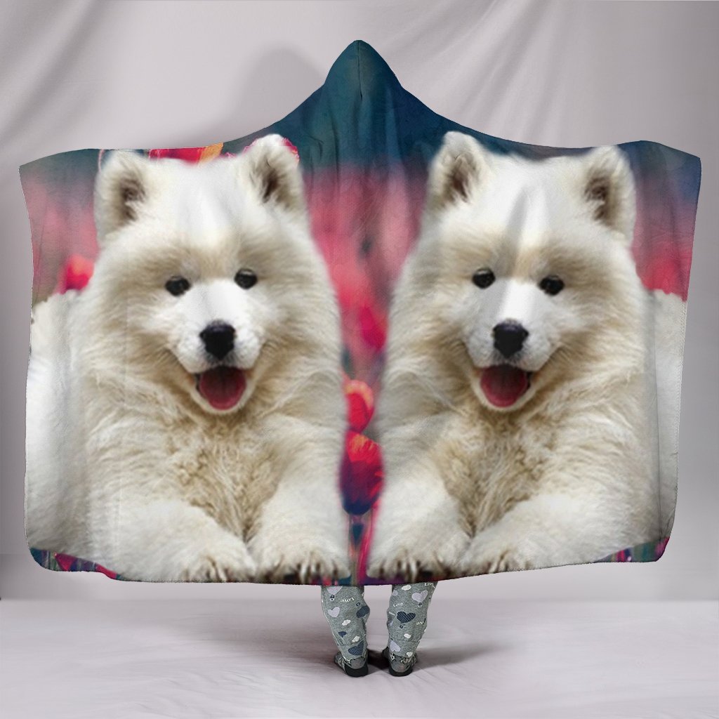 Samoyed Dog Print Hooded Blanket-Free Shipping - Deruj.com