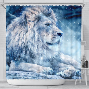 Snowy Lion Print Shower Curtains-Free Shipping - Deruj.com