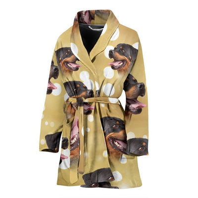 Rottweiler Dog Print Women's Bath Robe-Free Shipping - Deruj.com