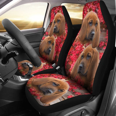 Redbone Coonhound On Flower Print Car Seat Covers-Free Shipping - Deruj.com