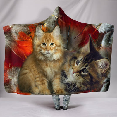 Maine Coon Cat Print Hooded Blanket-Free Shipping - Deruj.com