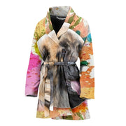 Leonberger Dog Print Women's Bath Robe-Free Shipping - Deruj.com