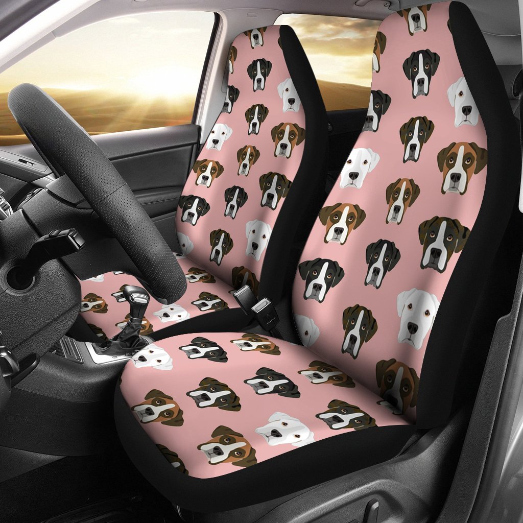 Boxer Dog On Pink Print Car Seat Covers-Free Shipping - Deruj.com