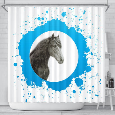 Friesian horse Print Shower Curtain-Free Shipping - Deruj.com