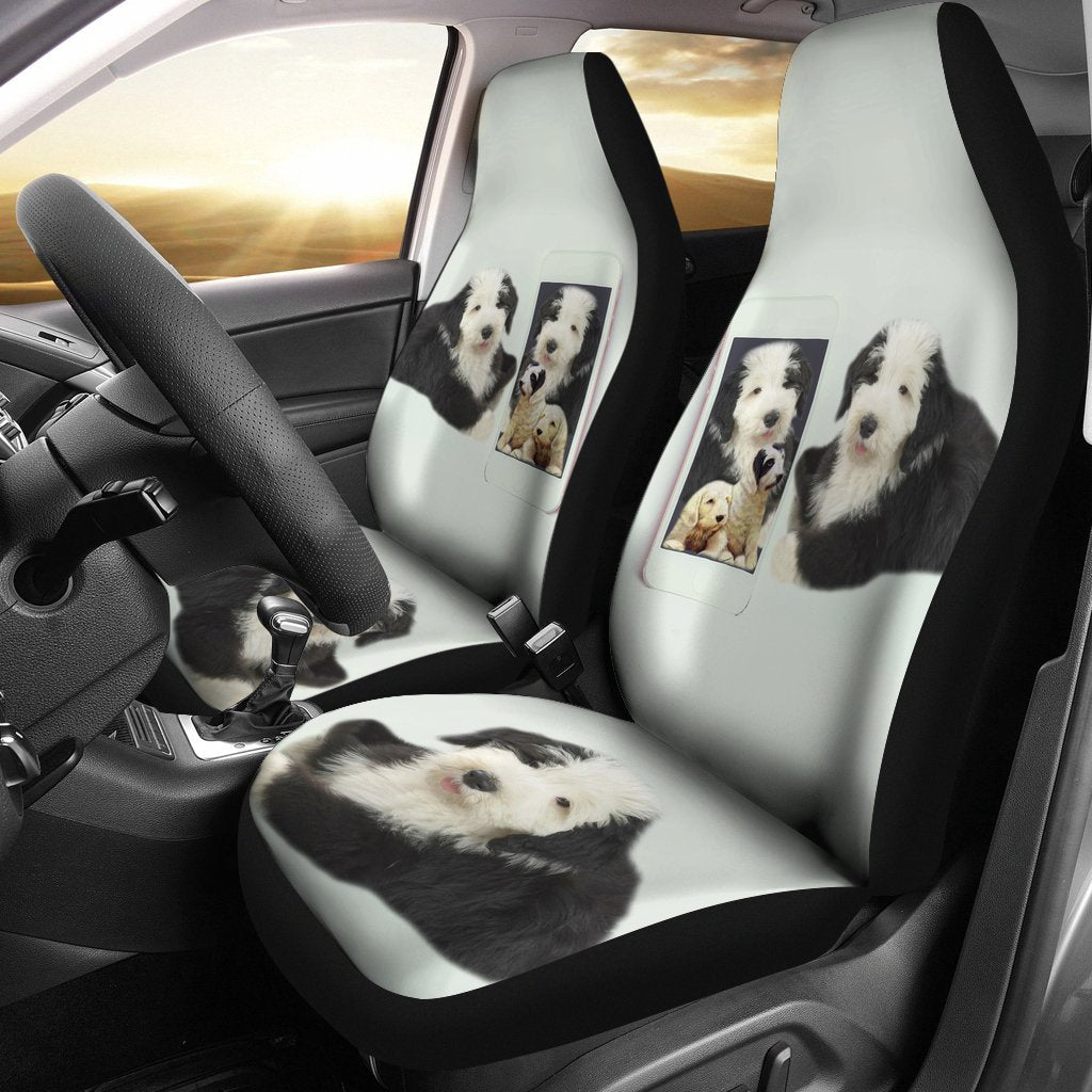 Cute Old English Sheepdog Print Car Seat Covers-Free Shipping - Deruj.com