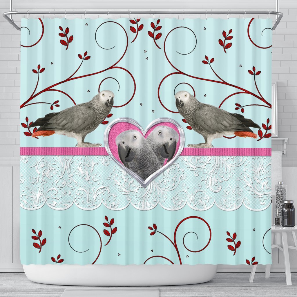 African grey parrot Print Shower Curtain-Free Shipping - Deruj.com