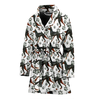 Manchester Terrier Dog Pattern Print Women's Bath Robe-Free Shipping - Deruj.com