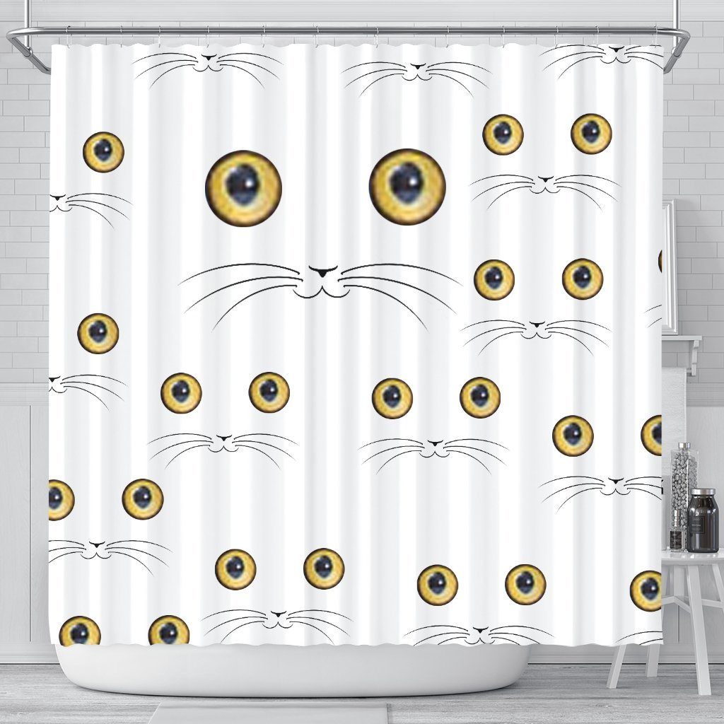 Cute Cats Eyes Print Shower Curtain-Free Shipping - Deruj.com