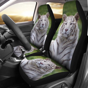 White Bengal Tiger Print Limited Edition Car Seat Covers-Free Shipping - Deruj.com