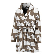 Sealyham Terrier Dog Pattern Print Women's Bath Robe-Free Shipping - Deruj.com