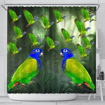 Blue Headed Parrot Print Shower Curtains-Free Shipping - Deruj.com