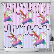 Happy Unicorn Print Shower Curtain-Free Shipping - Deruj.com