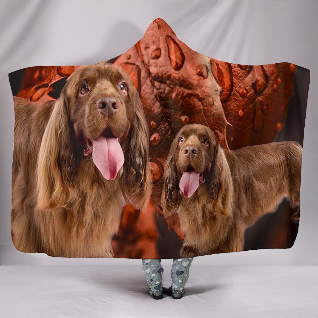 Cute Sussex Spaniel Print Hooded Blanket-Free Shipping - Deruj.com