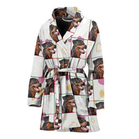 Rottweiler Dog Patterns Print Women's Bath Robe-Free Shipping - Deruj.com