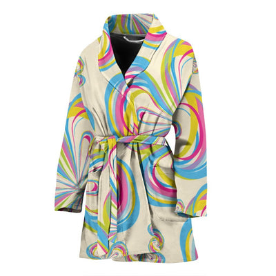 Floral Designed Print Women's Bath Robe-Free Shipping - Deruj.com