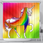 Multicolor Unicorn Print Shower Curtain-Free Shipping - Deruj.com