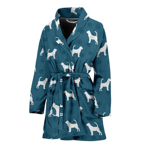 Bloodhound Dog Pattern Print Women's Bath Robe-Free Shipping - Deruj.com