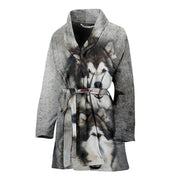 Siberian Husky Print Women's Bath Robe-Free Shipping - Deruj.com