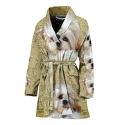 Shih Tzu Print Women's Bath Robe-Free Shipping - Deruj.com