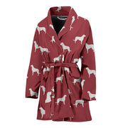 Irish Wolfhound Dog Pattern Print Women's Bath Robe-Free Shipping - Deruj.com