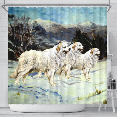 Great Pyrenees Dog Art Print Shower Curtains-Free Shipping - Deruj.com
