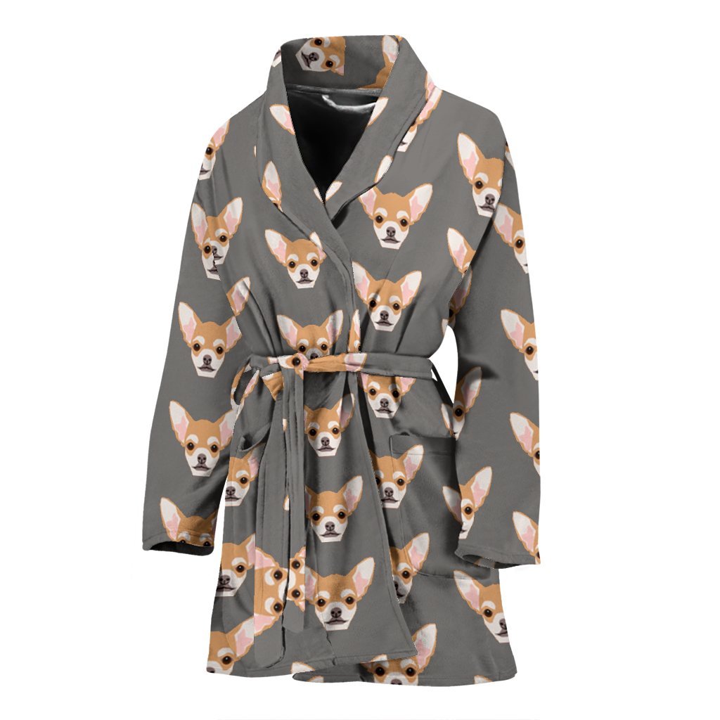 Cute Chihuahua Dog Pattern Print Women's Bath Robe-Free Shipping - Deruj.com