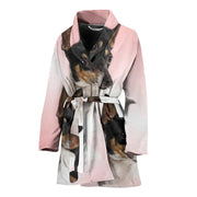 Toy Fox Terrier Dog Print Women's Bath Robe-Free Shipping - Deruj.com