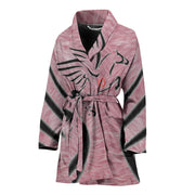 Percheron Horse Print On Pink Women's Bath Robe-Free Shipping - Deruj.com