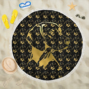 Vizsla Dog Golden Pattern Print Beach Blanket-Free Shipping - Deruj.com