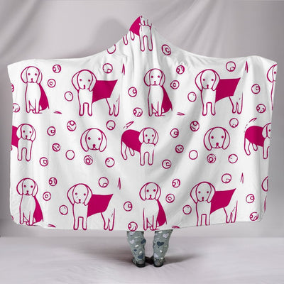 Cute Beagle dog Patterns Print Hooded Blanket-Free Shipping - Deruj.com