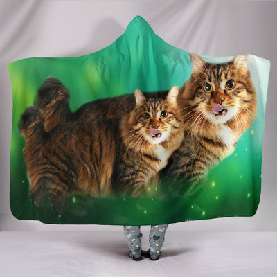Lovely American Bobtail Cat Print Hooded Blanket-Free Shipping - Deruj.com