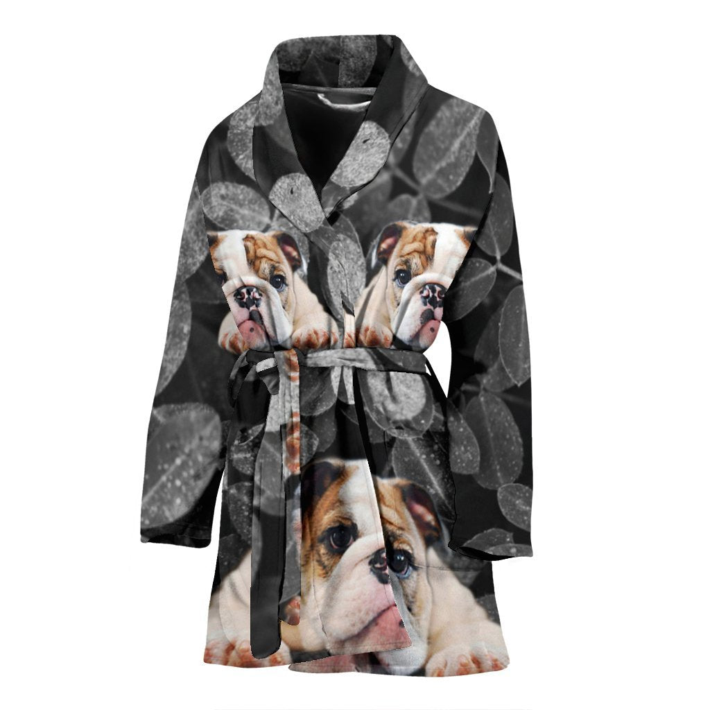 Cute Bulldog Print Women's Bath Robe-Free Shipping - Deruj.com