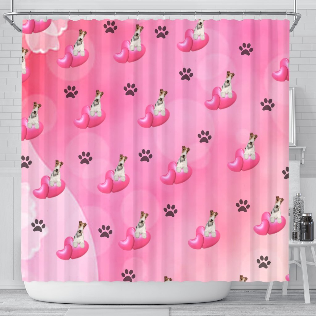 Wire Fox Terrier Print Shower Curtain-Free Shipping - Deruj.com