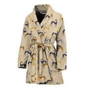Greyhound Dog Pattern Print Women's Bath Robe-Free Shipping - Deruj.com