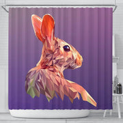 Rabbit Vector Art Print Shower Curtains-Free Shipping - Deruj.com