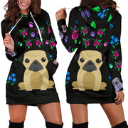 Charming Pugs Hoodie Dress with Cute Pug Dogs - Deruj.com