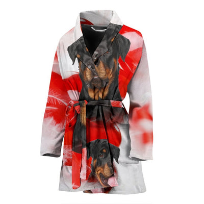 Cute Rottweiler Print Women's Bath Robe-Free Shipping - Deruj.com