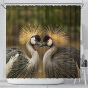 Grey Crowned Crane Bird Print Shower Curtains-Free Shipping - Deruj.com