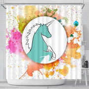 Colorful Unicorn Print Shower Curtain-Free Shipping - Deruj.com