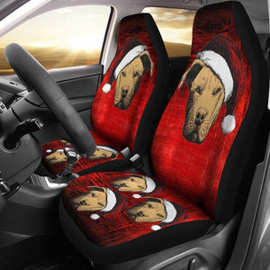 Pit Bull Terrier On Red Print Car Seat Covers-Free Shipping - Deruj.com