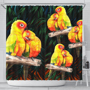 Sun Conure Parrot Art Print Shower Curtains-Free Shipping - Deruj.com