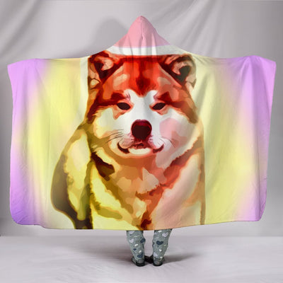 Colorful Akita Dog Print Hooded Blanket-Free Shipping - Deruj.com