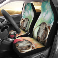 English Longhorn Cattle (Cow) Painted Art Print Car Seat Covers-Free Shipping - Deruj.com