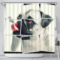 Cute Pug Dog Image Art Print Shower Curtains-Free Shipping - Deruj.com