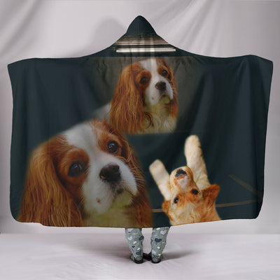 Cavalier King Charles Spaniel Dog Print Hooded Blanket-Free Shipping - Deruj.com
