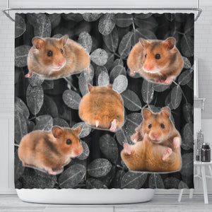 Djungarian Hamster On Black Print Shower Curtains-Free Shipping - Deruj.com