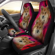 Icelandic Sheepdog On Pink Print Car Seat Covers-Free Shipping - Deruj.com